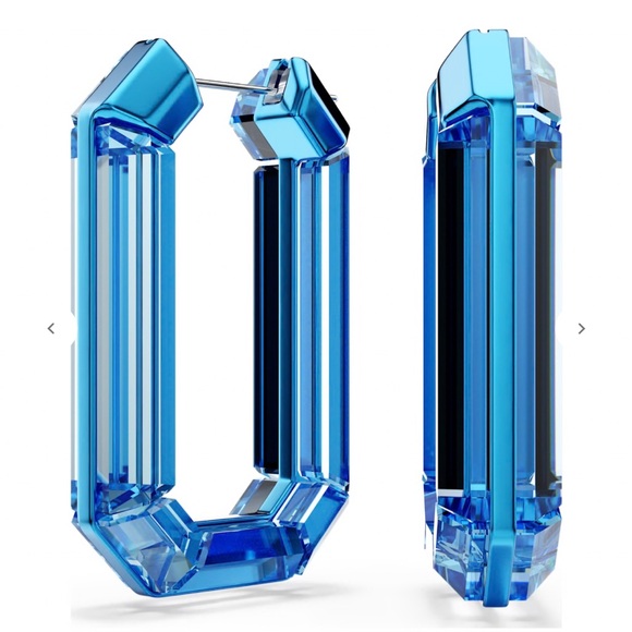 Swarovski Jewelry - Swarovski Lucent Hoop Earrings - Blue Crystal